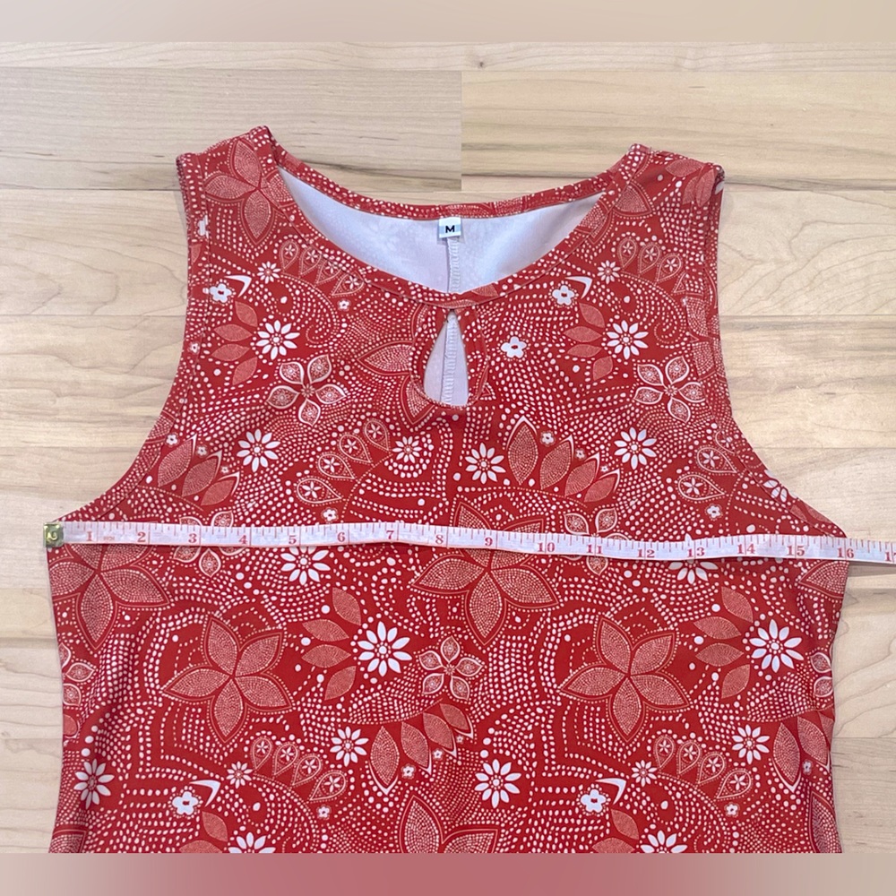 Nuu Muu Classic Keyhole Sleeveless Orange Floral Paisley Athletic Dress … - Picture 7 of 8